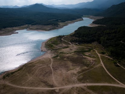 El pantano de Boadella, que en la actualidad se encuentra al 21 por ciento de su capacidad máxima, este miércoles.