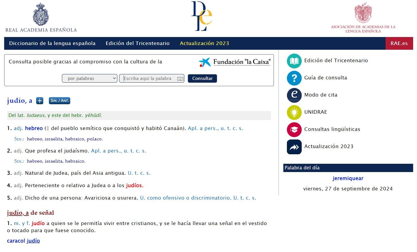 Un juez argentino ordena a la RAE suprimir la acepción de la palabra “judío” como persona avariciosa y usurera 