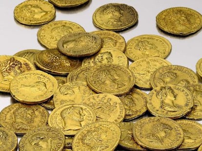 Denarios romanos que forman parte de la colecci&oacute;n de 38.000 monedas hispanas vendida por Sotheby&#039;s