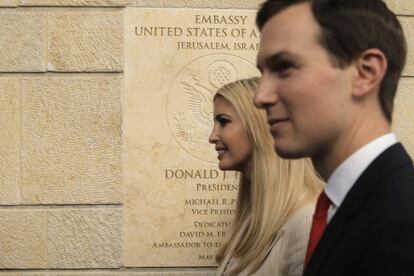 Ivanka Trump e Jared Kushner na segunda-feira em Jerusalém durante a inauguração da nova Embaixada norte-americana.