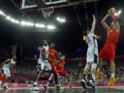 Partido disputado entre Espa&ntilde;a y EE UU durante los Juegos Ol&iacute;mpicos de Londres 2012.