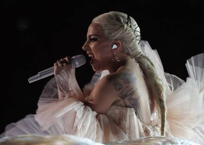 Lady Gaga, el pasado 28 de enero, durante su actuación en los premios Grammy.