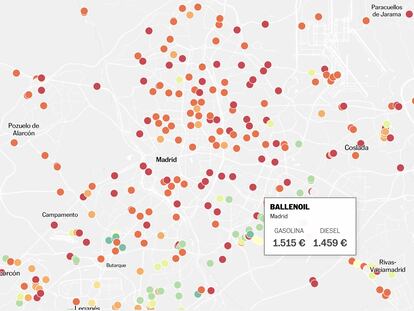 Mapa gasolineras Semana Santa