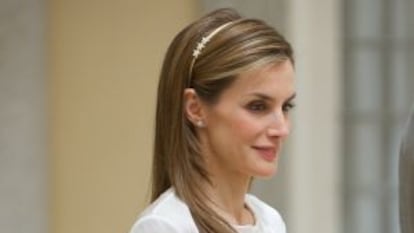 La Reina Letizia, ayer en Madrid.