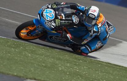 Alex Rins rueda en el circuito de Indianápolis.
