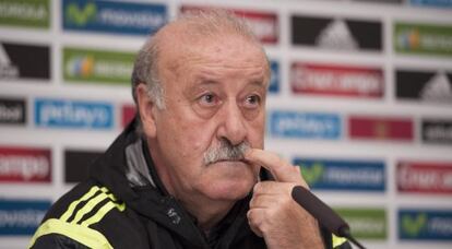 Vicente del Bosque, en la última rueda de prensa.