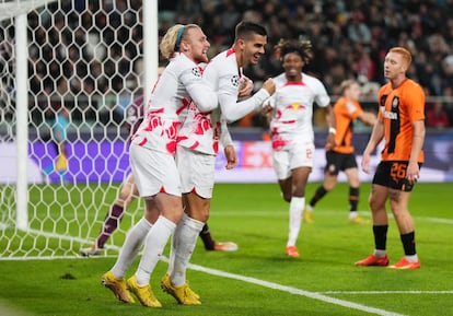 Andre Silva celebra su gol ante el Shakhtar este miércoles.