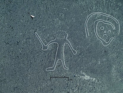 geoglifos descubiertos por científicos japoneses cerca de las líneas de Nazca.