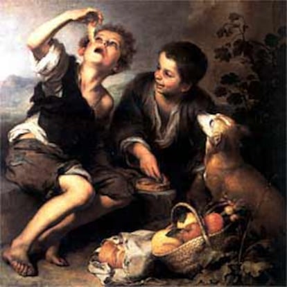 El cuadro Niños comiendo pastel, de Murillo, hacia 1675-1680 (Alte Pinakothek de Múnich).
