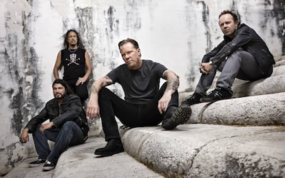 Metallica en la promoción de su última gira en España, en 2012.