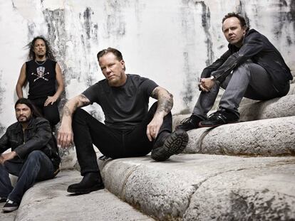 Metallica en la promoción de su última gira en España, en 2012.