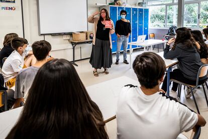 Una clase de educación sexual en Escuela 2, un centro concertado valenciano, en 2021.