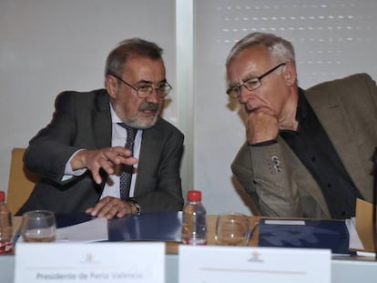 Jos&eacute; Vicente Gonz&aacute;lez, presidente de Feria, con el alcalde Joan Rib&oacute;, responsable del patronato ferial. 