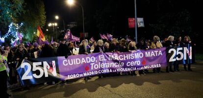 Manifestación contra la violencia machista el pasado lunes.