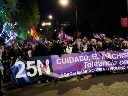 Manifestación contra la violencia machista el pasado lunes.