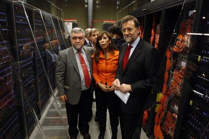 Mariano Rajoy, durante una visita al Barcelona Supercomputing Center.