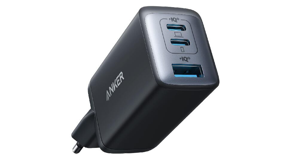 Cargador de pared con carga rápida de 65 vatios, de Anker.