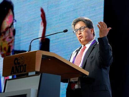 O ministro da Fazenda da Colômbia, Alberto Carrasquilla, durante um congresso de empresários em agosto passado, em Medellín.