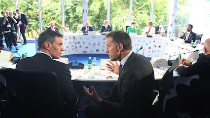 Pedro Sánchez y Mark Rutte, el pasado mes de mayo en Albania.