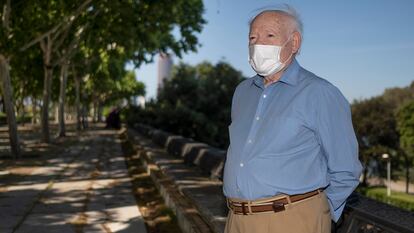 Joaquín Villalba, de 89 años, este sábado en Sevilla.