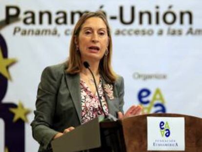 La ministra española de Fomento, Ana Pastor, ayer en Panamá.