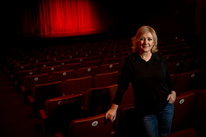 La actriz Amparo Larrañaga, en el Teatro Maravillas. 