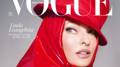 Linda Evangelista, retratada por Steven Meisel para la portada de la edición británica de 'Vogue' de septiembre de 2022.