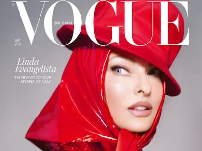 Linda Evangelista, retratada por Steven Meisel para la portada de la edición británica de 'Vogue' de septiembre de 2022.