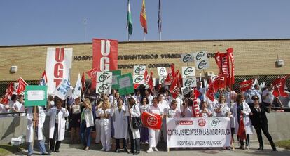 Protesta de trabajadores de la sanidad andaluza.