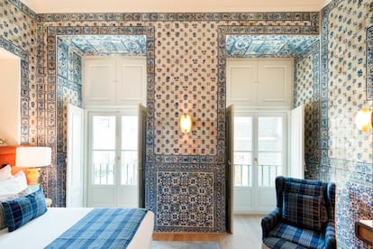Una de las habitaciones del hotel Palacio Ludóvice.
