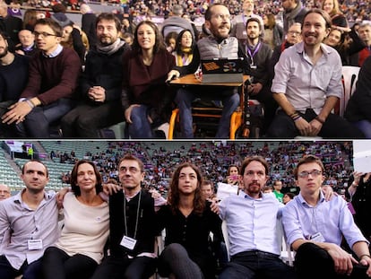 La cúpula de Podemos, en 2014 y hoy