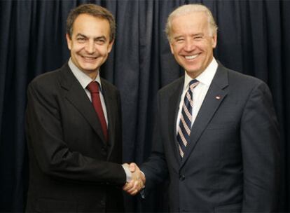 José Luis Rodríguez Zapatero y el vicepresidente de EE UU, Joseph Biden, en Viña del Mar (Chile).