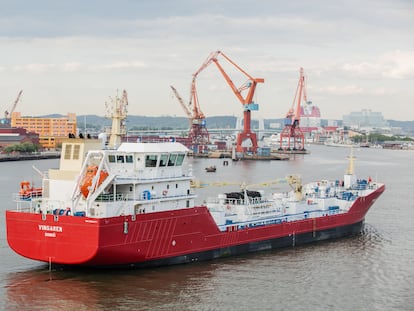 Un barco petrolero, en Gotemburgo (Suecia).