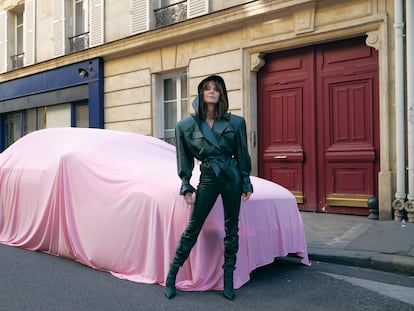 "There are people who think that because of the #MeToo movement, everything is fine now. That's how bad things are," says the actress. Here, she is pictured wearing a hooded jacket, leggings and green leather ankle boots, all by Alexandre Vauthier Haute Couture.