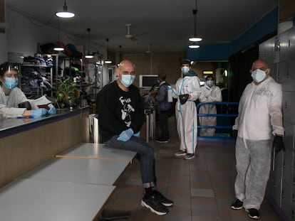 Interior del Gimnasio Social Sant Pau, en al Raval de Barcelona, durante la pandemia.