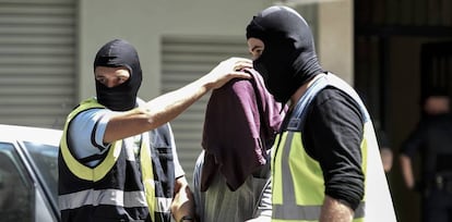 Imagen de archivo de la detención de un presunto yihadista en Valencia.