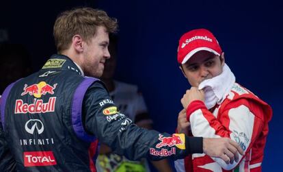 Vettel y Massa, tras la clasificación. 