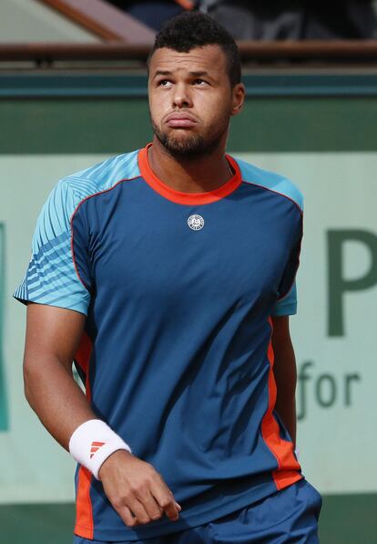 Tsonga, durante su partido ante Wawrinka.