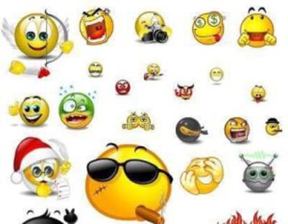 Emoticones en lucha.