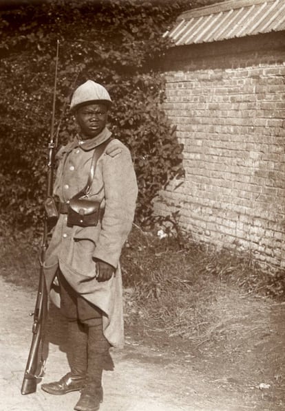 Un soldado senegal&eacute;s durante la Primera Guerra Mundial, en Francia. 