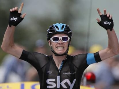 Froome celebra la victoria de etapa