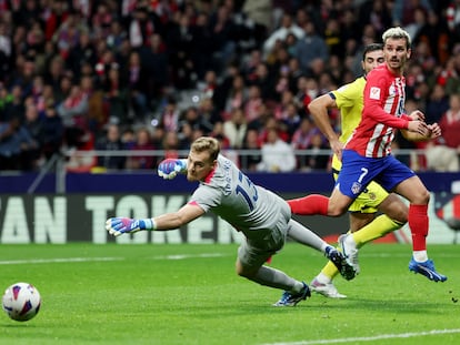 Antoine Griezmann idurante el partido contra el Villarreal.