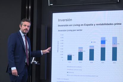 El director de Living de JLL España, Juan Manuel Pardo, interviene durante un desayuno informativo organizado por la consultora inmobiliaria Jones Lang LaSalle (JLL), a 3 de julio de 2023, en Madrid (España). Durante el desayuno se ha presentado el panorama actual y las tendencias de futuro del sector Healthcare y Later Living.
03 JULIO 2023;MADRID;TENDENCIAS;FUTURO SECTOS HEALTHCARE Y LATER LIVING
Fernando Sánchez / Europa Press
03/07/2023