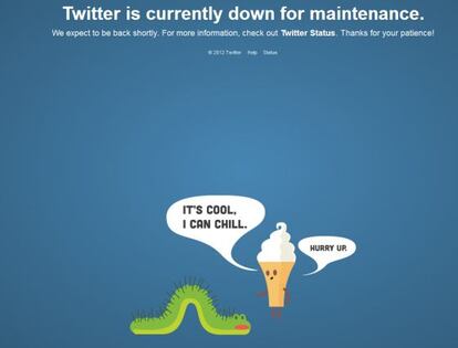 Mensaje de Twitter explicando que están arreglando el servicio.