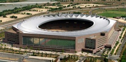Imagen aérea del estadio de La Cartuja, en Sevilla.