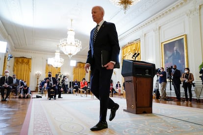 El presidente de Estados Unidos, Joe Biden, después de una conferencia de prensa el pasado jueves.