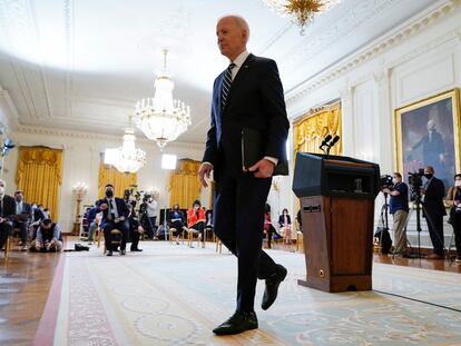 El presidente de Estados Unidos, Joe Biden, después de una conferencia de prensa el pasado jueves.