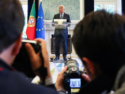 António Costa, durante el anuncio de su dimisión como primer ministro de Portugal.