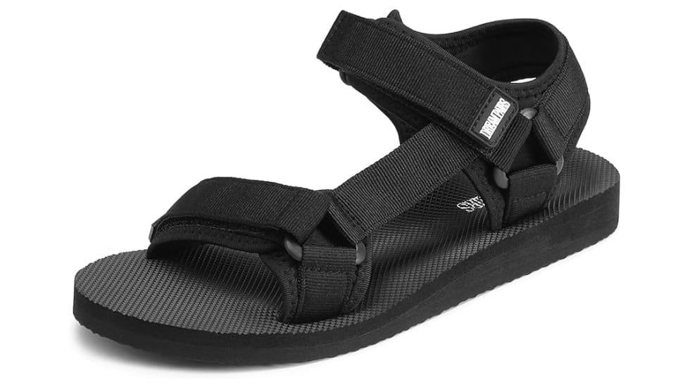 Chanclas deportivas de color negro.