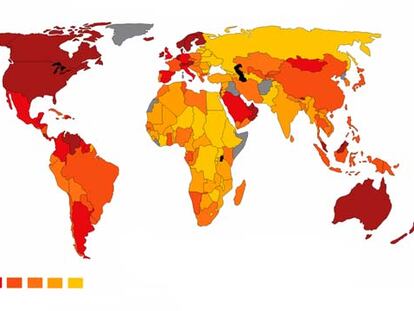 Mapa de la felicidad.